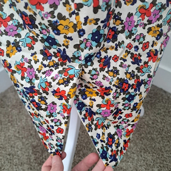 Maggy London Cream Multicolor V Neck Sleeveless Floral Midi Shift Dress Size 4. - Picture 4 of 8